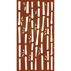 vidaXL Wanddecoratie tuin bamboe-ontwerp 105x55 cm cortenstaal