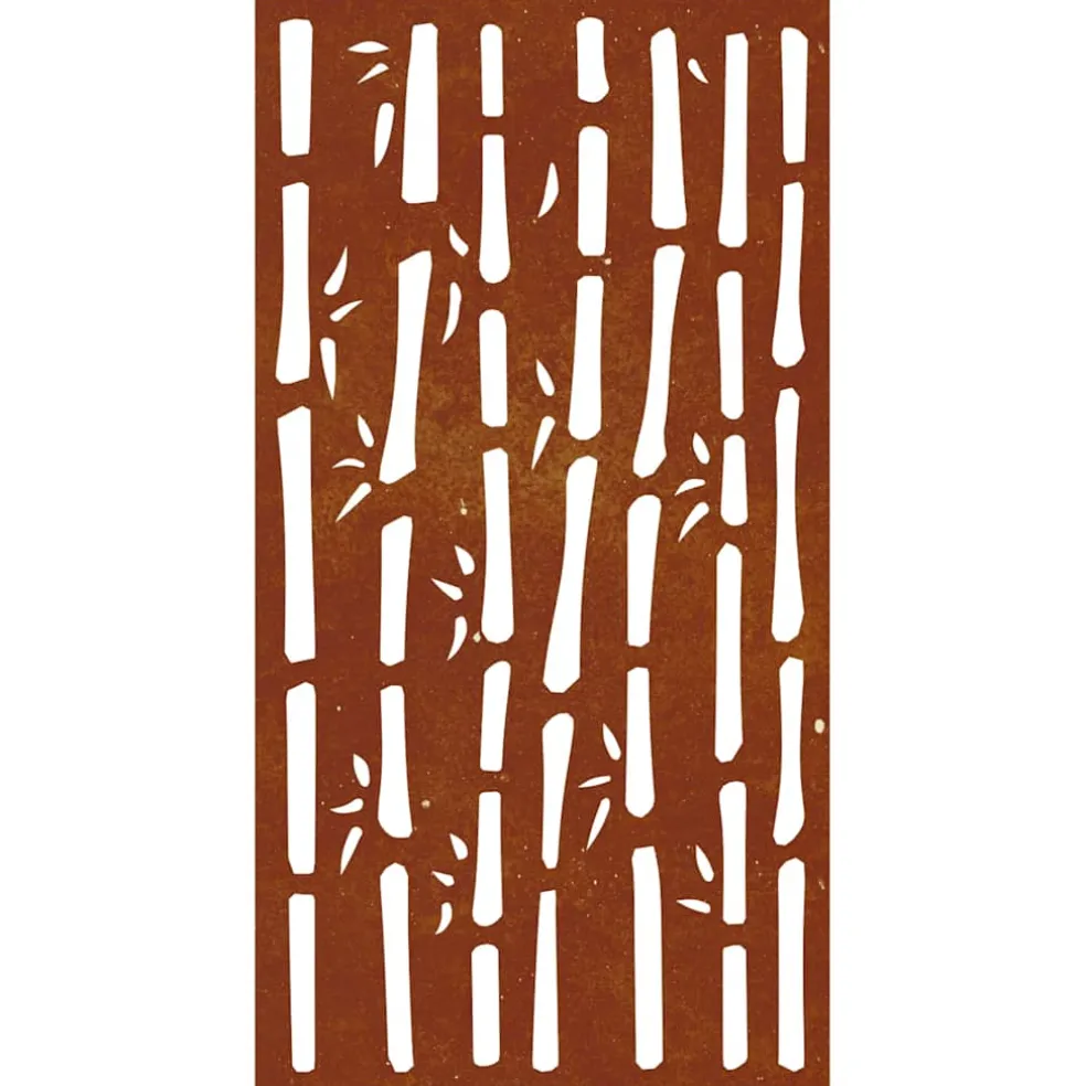 vidaXL Wanddecoratie tuin bamboe-ontwerp 105x55 cm cortenstaal