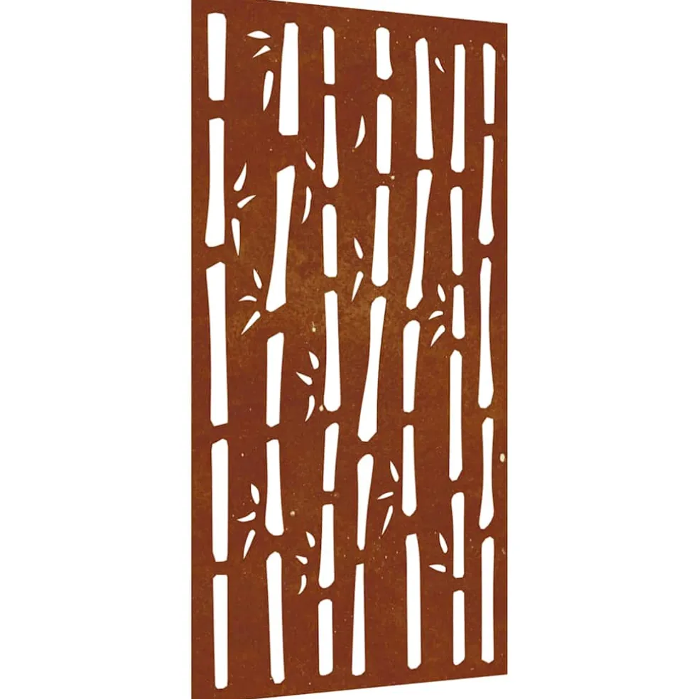vidaXL Wanddecoratie tuin bamboe-ontwerp 105x55 cm cortenstaal