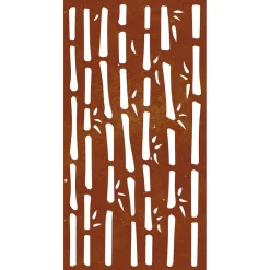 vidaXL Wanddecoratie tuin bamboe-ontwerp 105x55 cm cortenstaal