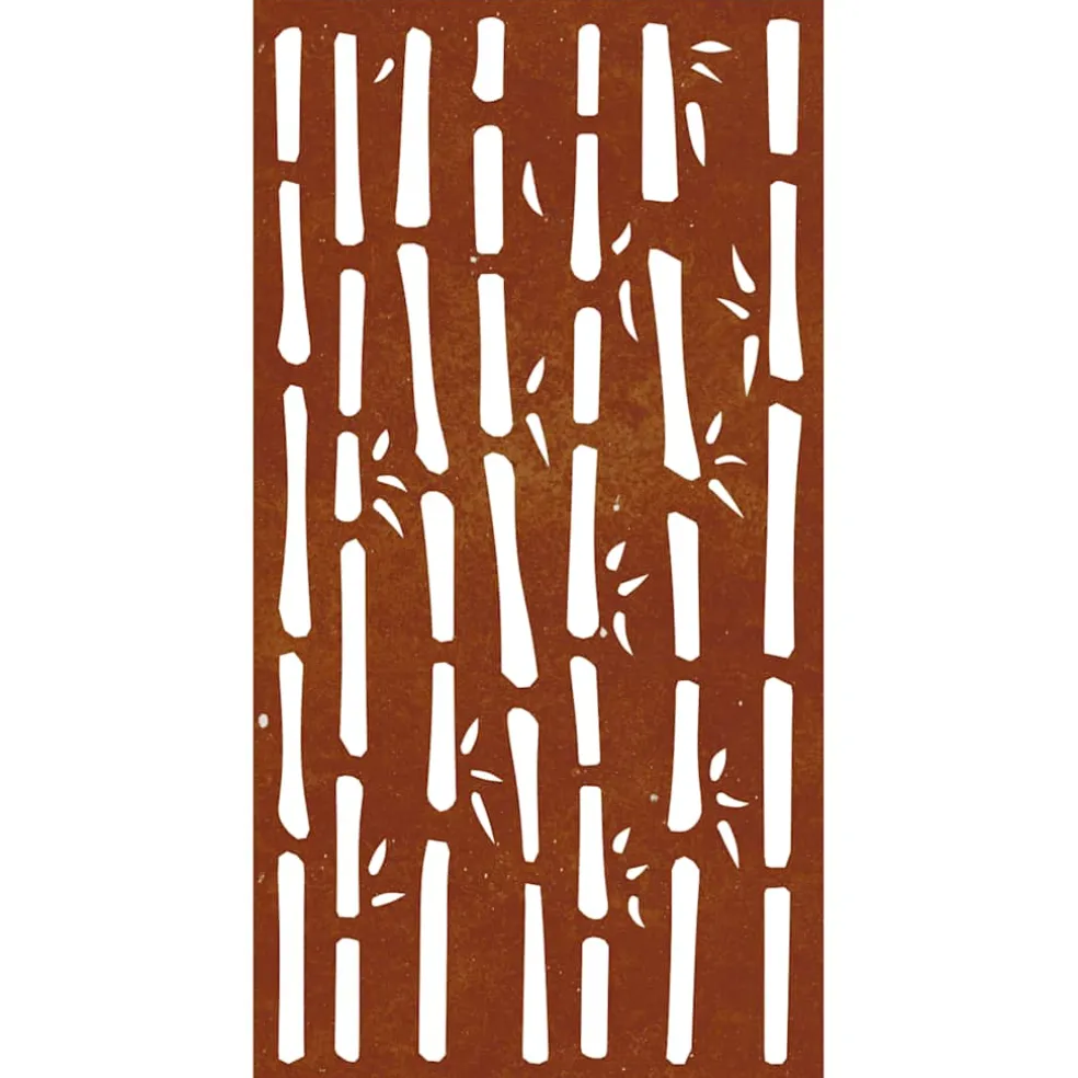 vidaXL Wanddecoratie tuin bamboe-ontwerp 105x55 cm cortenstaal