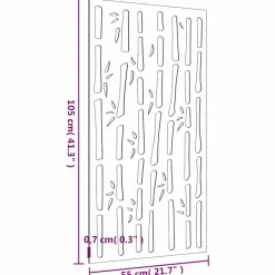 vidaXL Wanddecoratie tuin bamboe-ontwerp 105x55 cm cortenstaal