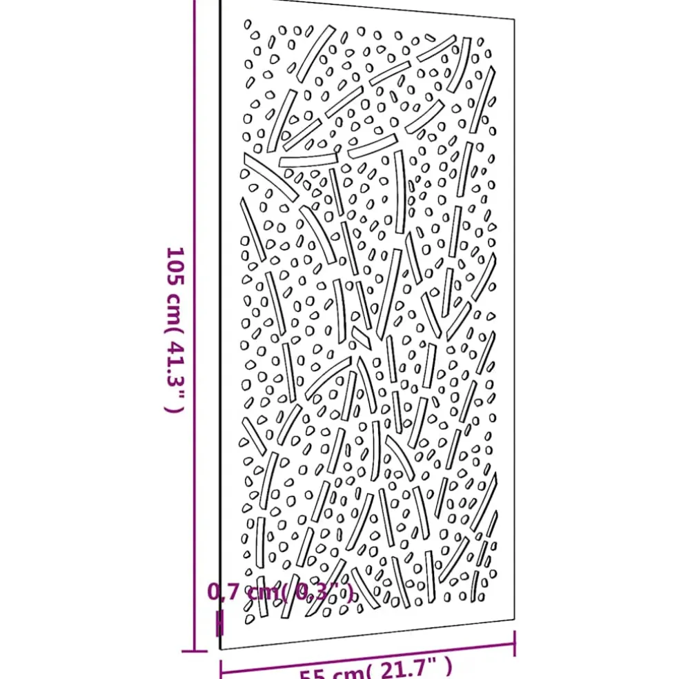 vidaXL Wanddecoratie tuin bladontwerp 105x55 cm cortenstaal
