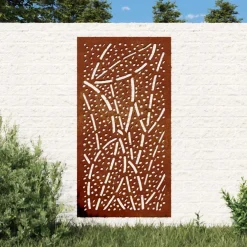 vidaXL Wanddecoratie tuin bladontwerp 105x55 cm cortenstaal