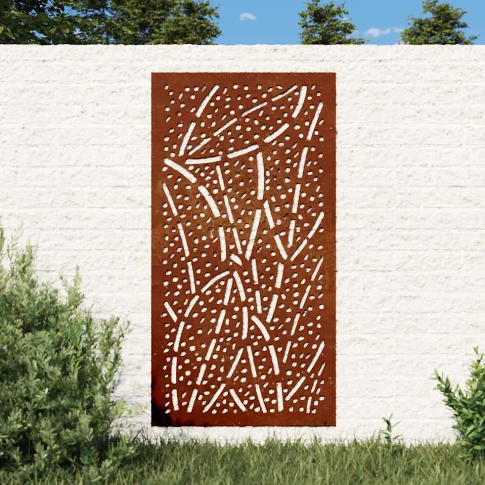 vidaXL Wanddecoratie tuin bladontwerp 105x55 cm cortenstaal
