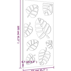 vidaXL Wanddecoratie tuin bladontwerp 105x55 cm cortenstaal
