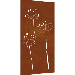vidaXL Wanddecoratie tuin bloemenontwerp 105x55 cm cortenstaal