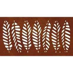 vidaXL Wanddecoratie tuin bladontwerp 105x55 cm cortenstaal