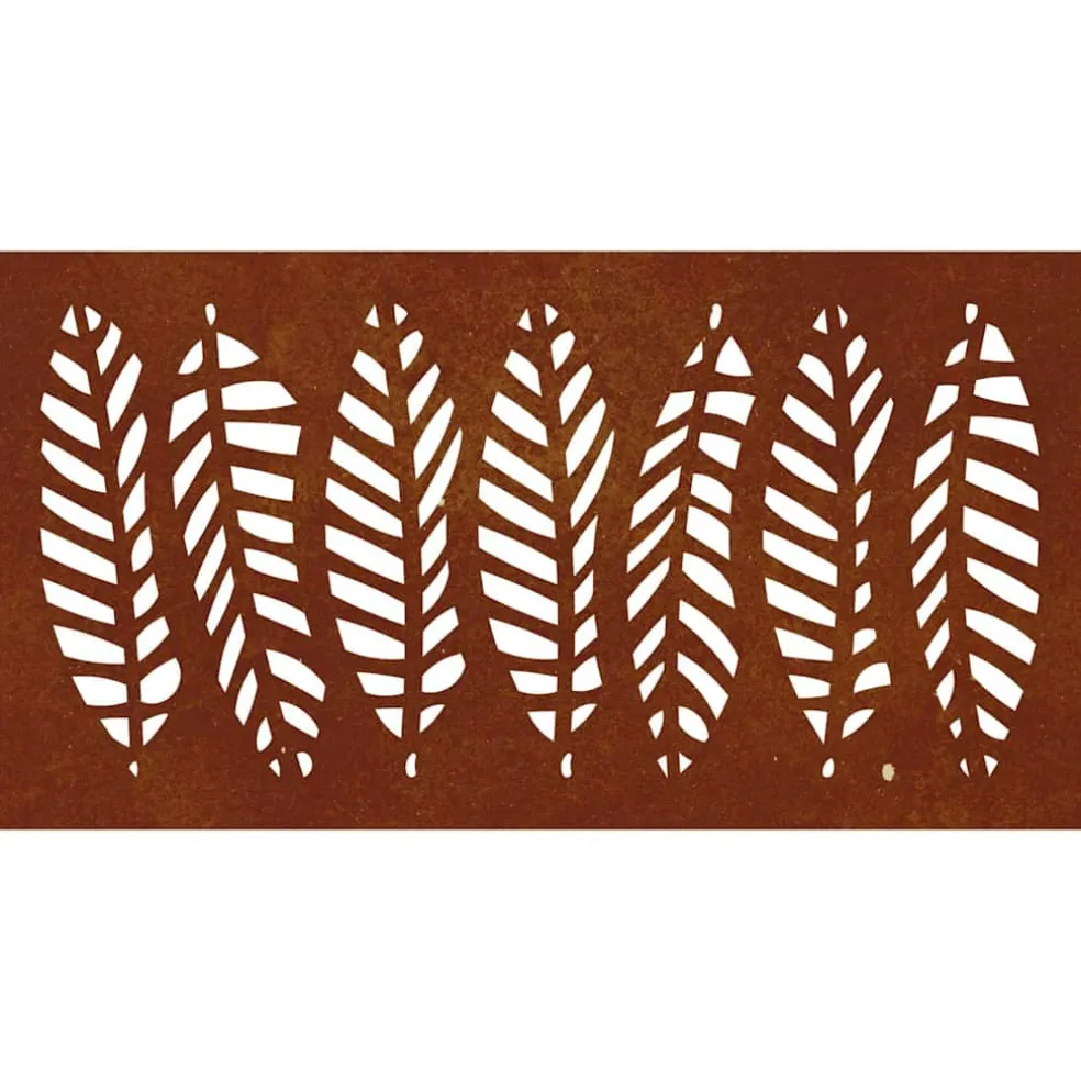 vidaXL Wanddecoratie tuin bladontwerp 105x55 cm cortenstaal