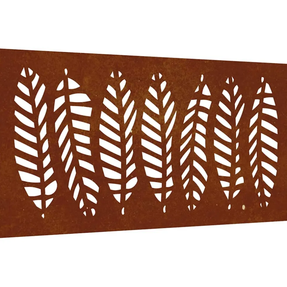 vidaXL Wanddecoratie tuin bladontwerp 105x55 cm cortenstaal