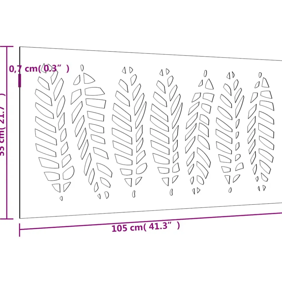 vidaXL Wanddecoratie tuin bladontwerp 105x55 cm cortenstaal