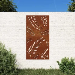vidaXL Wanddecoratie tuin bladontwerp 105x55 cm cortenstaal