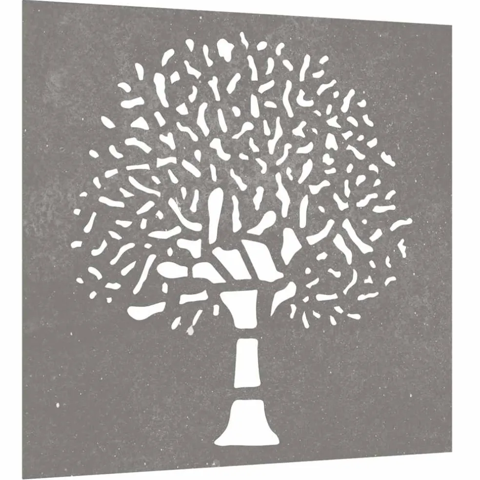vidaXL Wanddecoratie tuin boomontwerp 55x55 cm cortenstaal