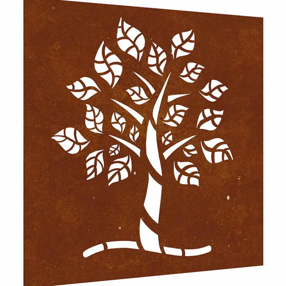 vidaXL Wanddecoratie tuin boomontwerp 55x55 cm cortenstaal