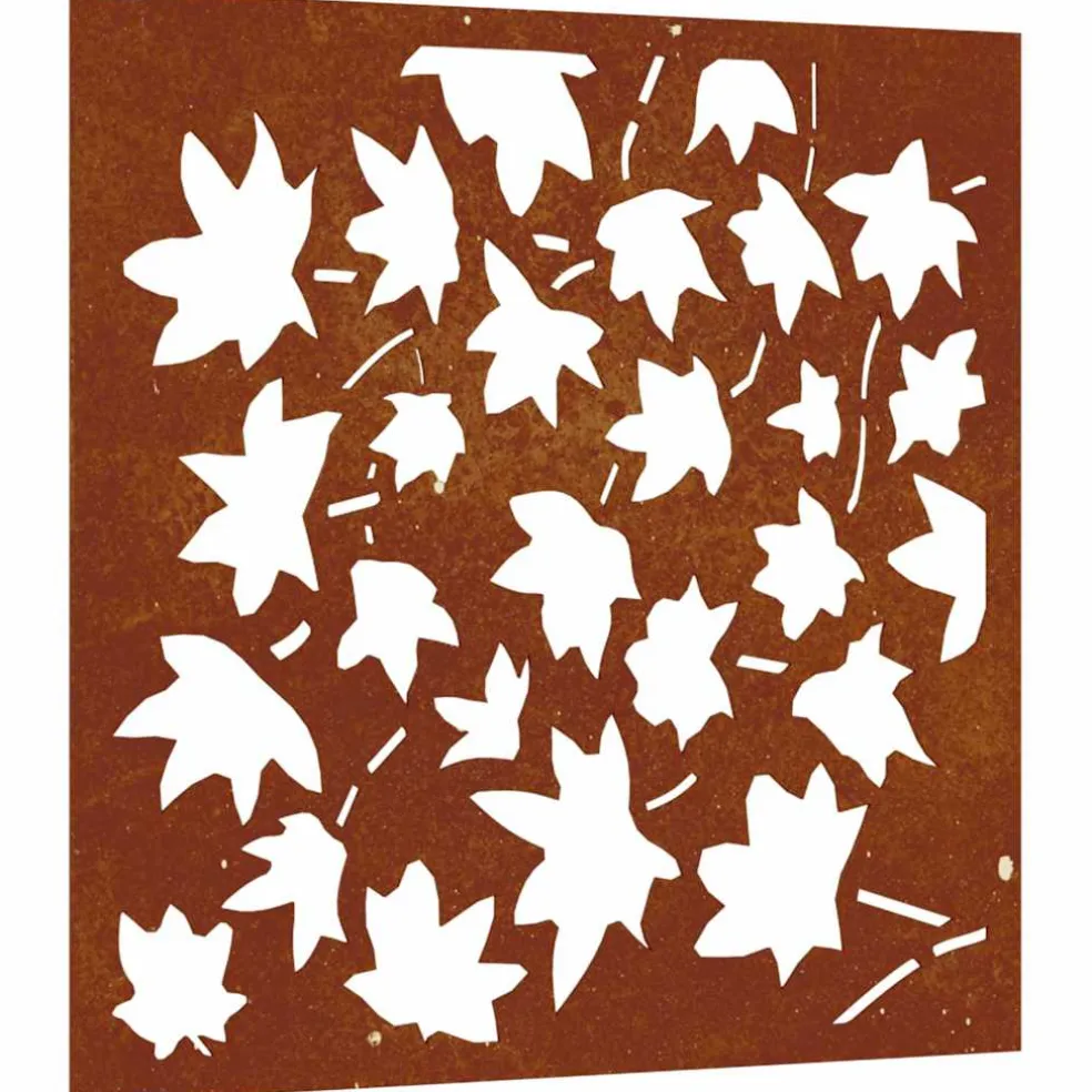 vidaXL Wanddecoratie tuin esdoornbladontwerp 55x55 cm cortenstaal