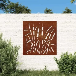 vidaXL Wanddecoratie tuin grasontwerp 55x55 cm cortenstaal
