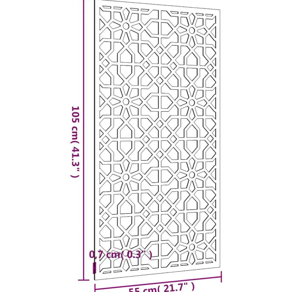 vidaXL Wanddecoratie tuin Moors ontwerp 105x55 cm cortenstaal