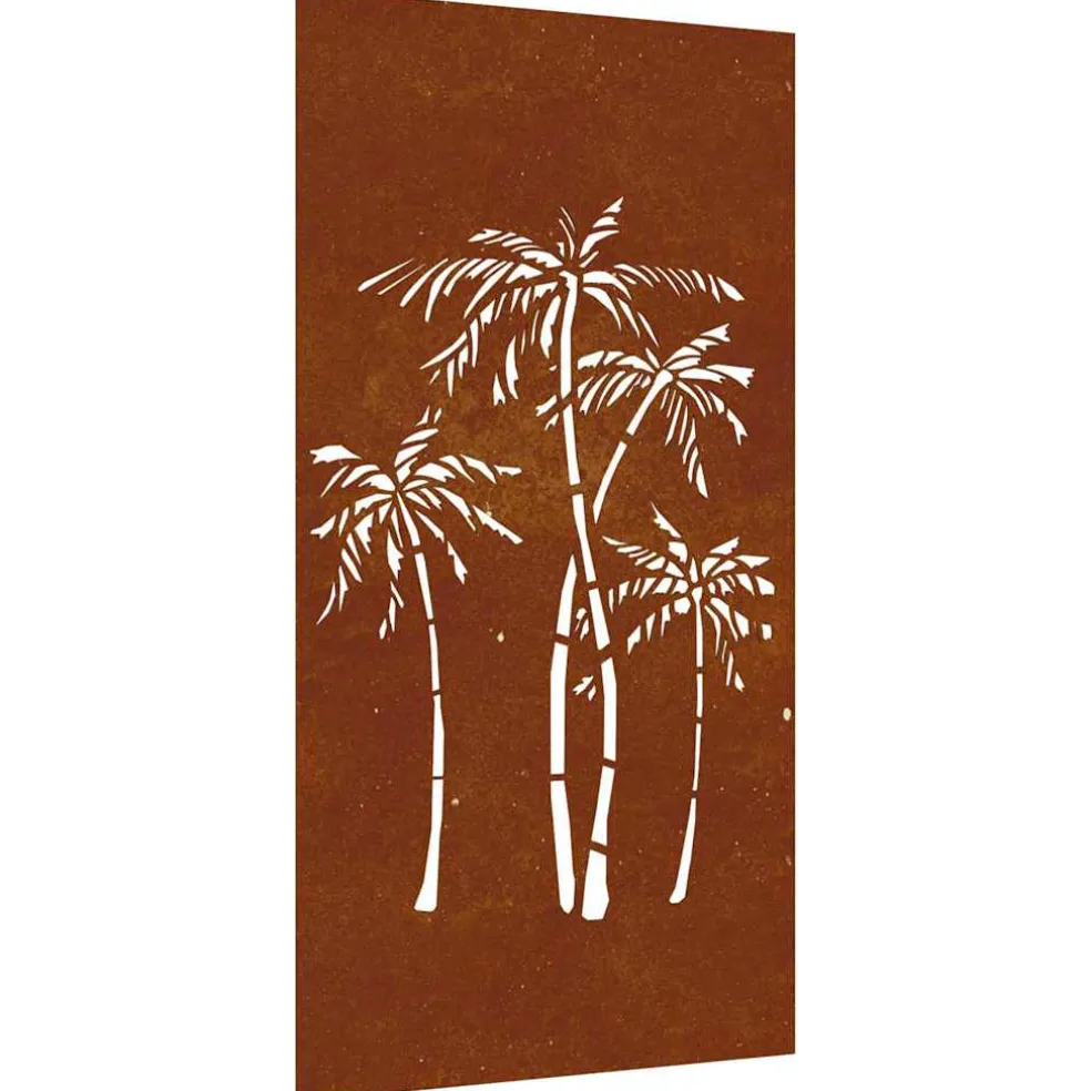 vidaXL Wanddecoratie tuin palmboomontwerp 105x55 cm cortenstaal