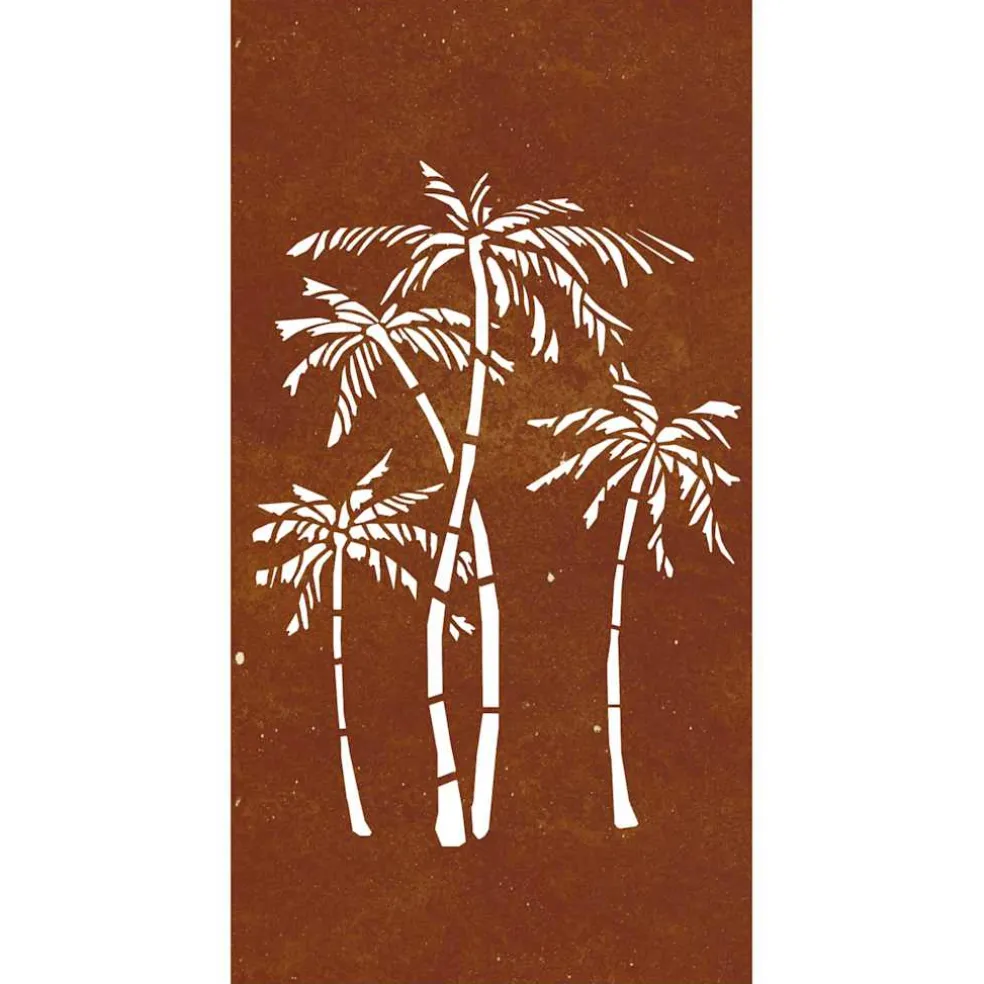 vidaXL Wanddecoratie tuin palmboomontwerp 105x55 cm cortenstaal