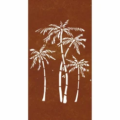 vidaXL Wanddecoratie tuin palmboomontwerp 105x55 cm cortenstaal