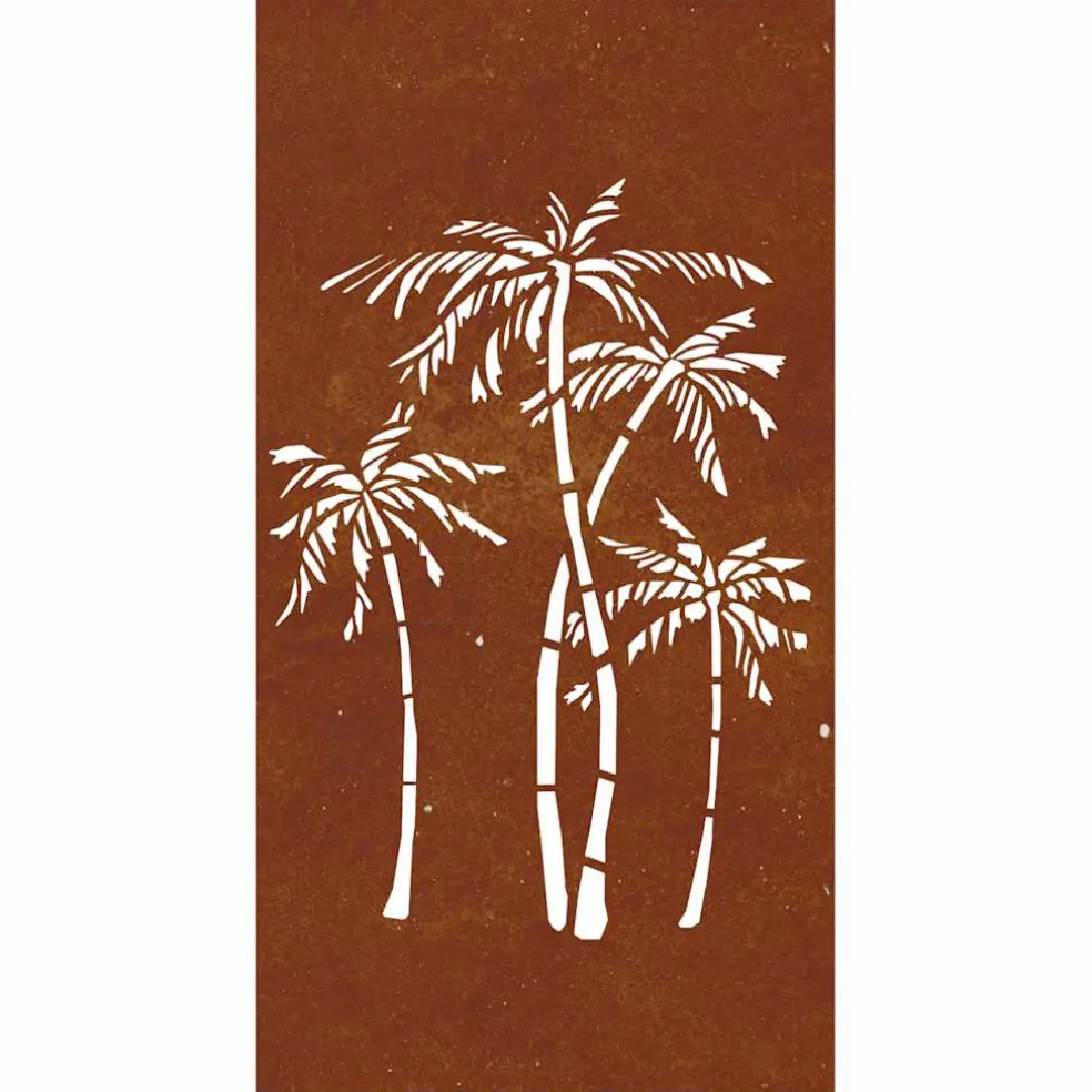 vidaXL Wanddecoratie tuin palmboomontwerp 105x55 cm cortenstaal