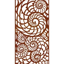 vidaXL Wanddecoratie tuin schelpenontwerp 105x55 cm cortenstaal
