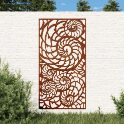 vidaXL Wanddecoratie tuin schelpenontwerp 105x55 cm cortenstaal