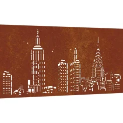 vidaXL Wanddecoratie tuin skyline-ontwerp 105x55 cm cortenstaal