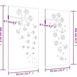 vidaXL Wanddecoratie tuin 2 st bloemenontwerp 105x55 cm cortenstaal