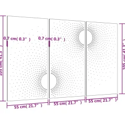 vidaXL Wanddecoratie tuin 3 st zonontwerp 105x55 cm cortenstaal