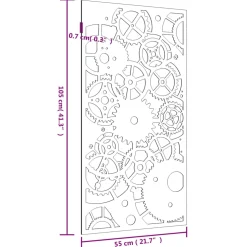 vidaXL Wanddecoratie tuin tandwielontwerp 105x55 cm cortenstaal