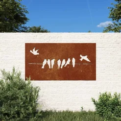 vidaXL Wanddecoratie tuin vogelontwerp 105x55 cm cortenstaal