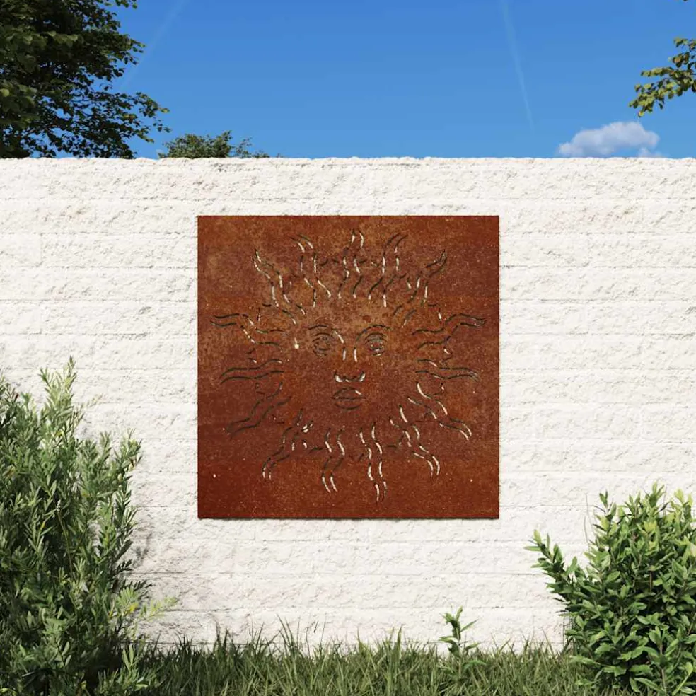vidaXL Wanddecoratie tuin zonontwerp 55x55 cm cortenstaal