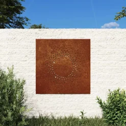 vidaXL Wanddecoratie tuin zonontwerp 55x55 cm cortenstaal