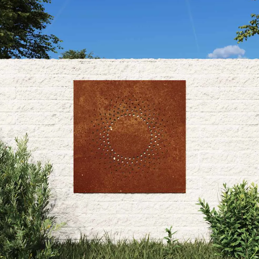 vidaXL Wanddecoratie tuin zonontwerp 55x55 cm cortenstaal