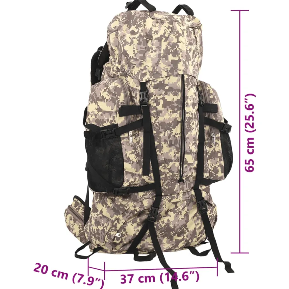 vidaXL Wandelrugzak 60 L camouflage oxford stof camelbruin
