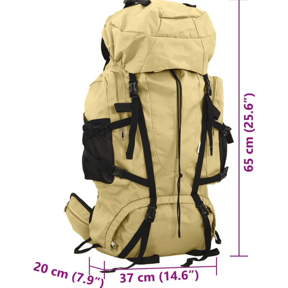vidaXL Wandelrugzak 60 L oxford stof kakikleurig