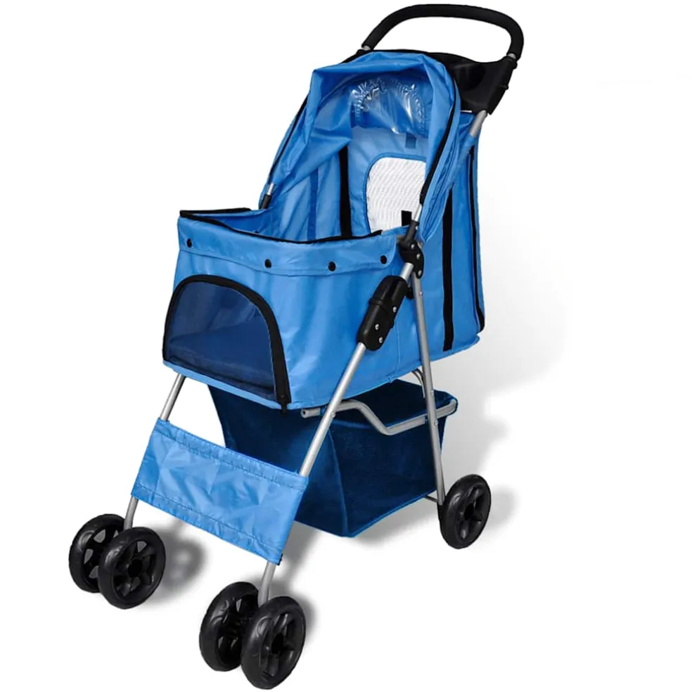vidaXL Wandelwagen voor hond blauw
