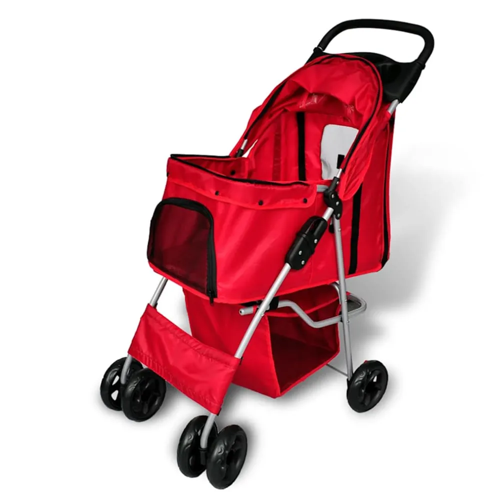 vidaXL Wandelwagen voor hond rood