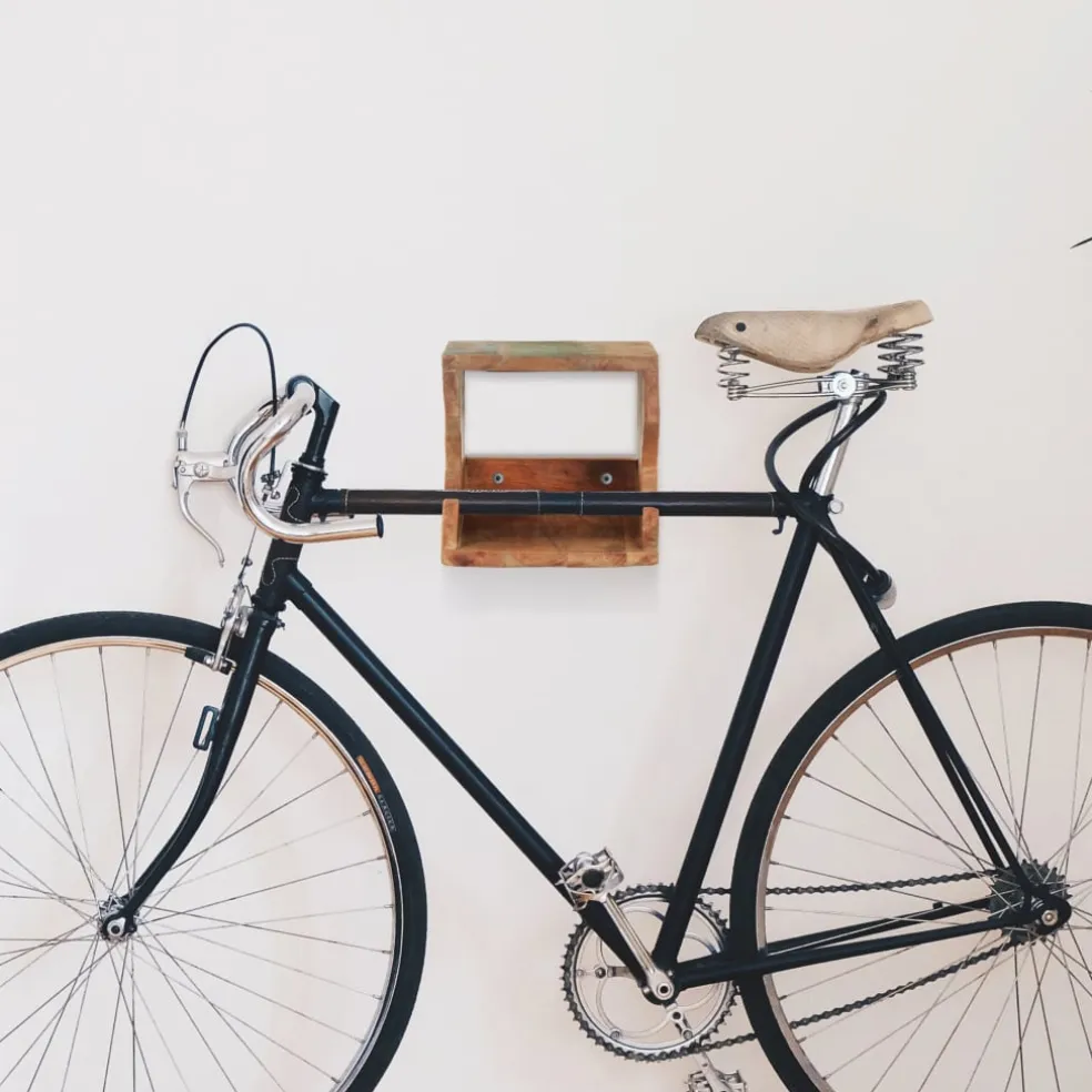 vidaXL Wandfietsenrek 35x25x25 cm massief gerecycled hout