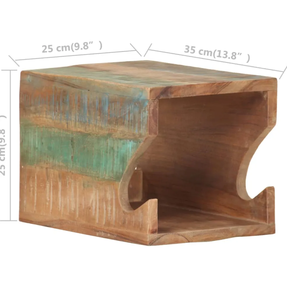 vidaXL Wandfietsenrek 35x25x25 cm massief gerecycled hout