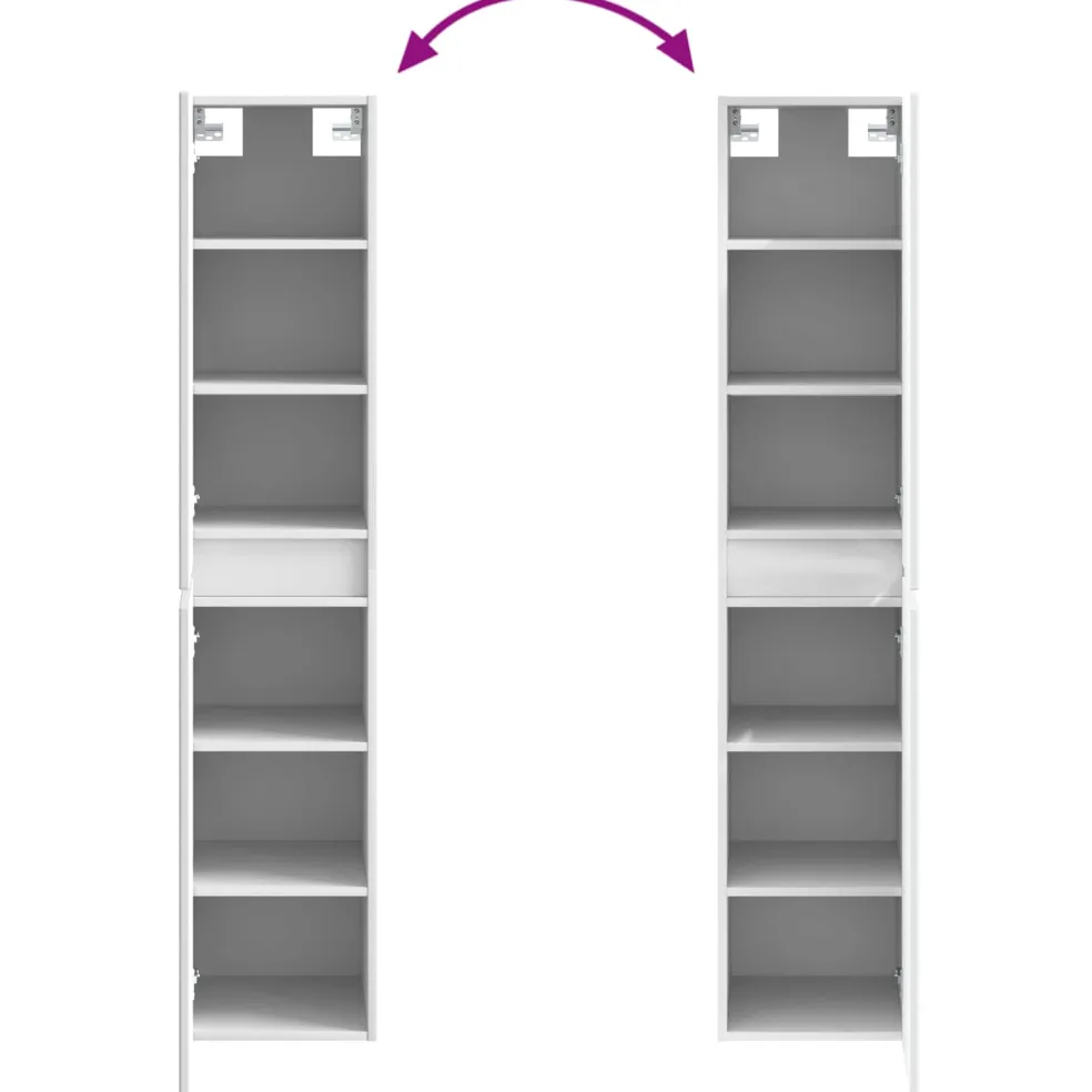 vidaXL Wand Gemonteerde Badkamerkast Wit 33 x 34,5 x 160 cm