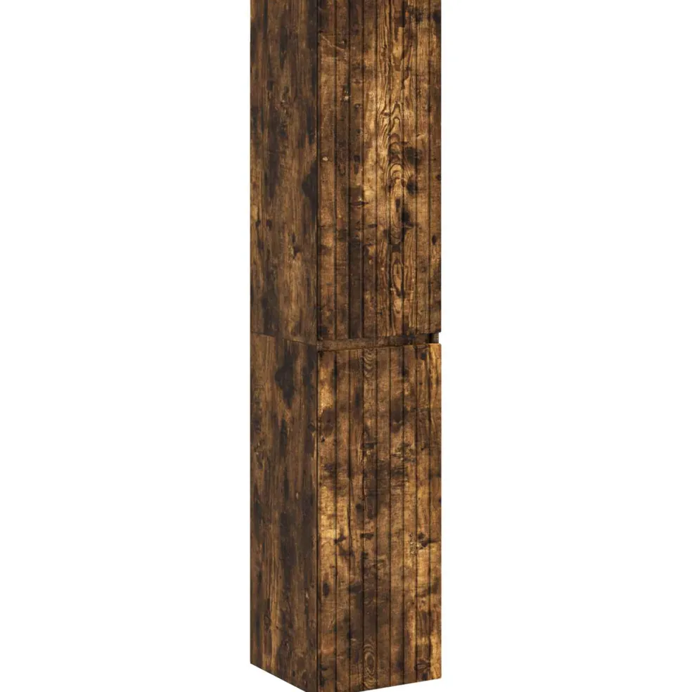 vidaXL Wand Gemonteerde Badkamerkast Gerookt eiken 33 x 34,5 x 160 cm