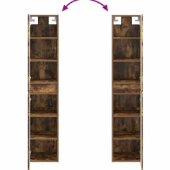 vidaXL Wand Gemonteerde Badkamerkast Gerookt eiken 33 x 34,5 x 160 cm