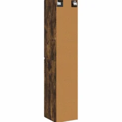 vidaXL Wand Gemonteerde Badkamerkast Gerookt eiken 33 x 34,5 x 160 cm