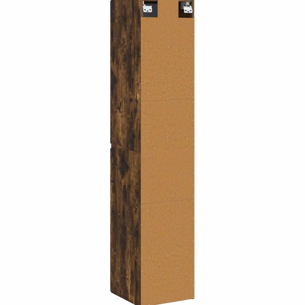 vidaXL Wand Gemonteerde Badkamerkast Gerookt eiken 33 x 34,5 x 160 cm
