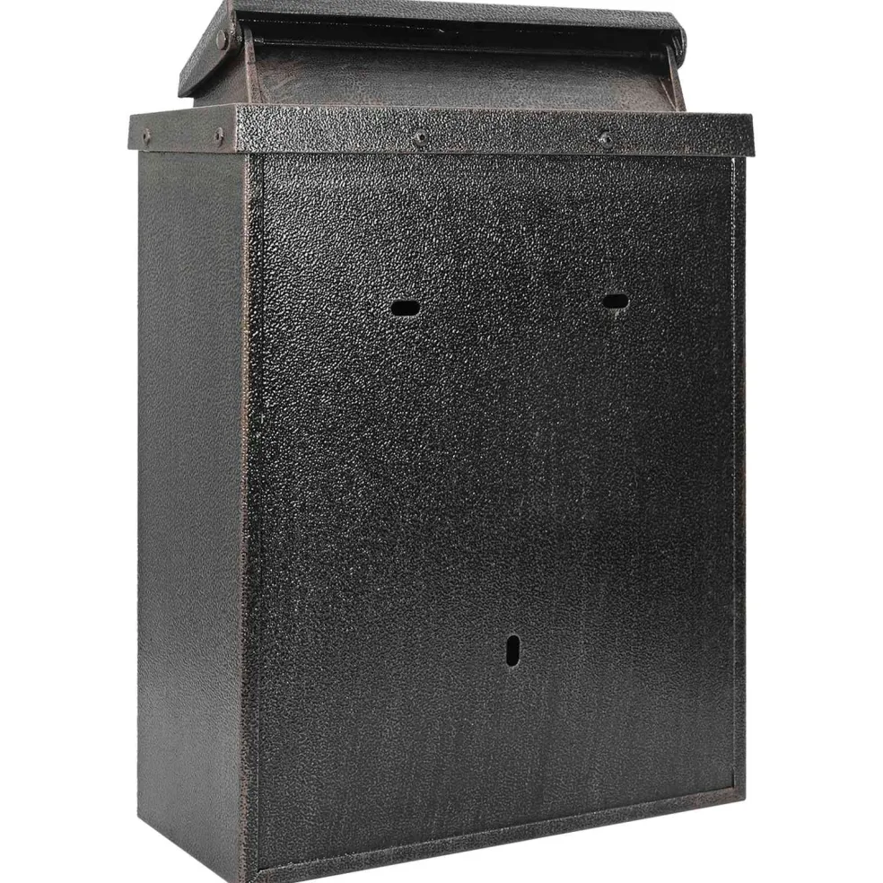 vidaXL Wandgemonteerde brievenbus met opslag Brons 29 x 13 x 41 cm