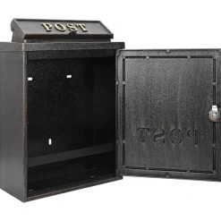 vidaXL Wandgemonteerde brievenbus met opslag Brons 29 x 13 x 41 cm