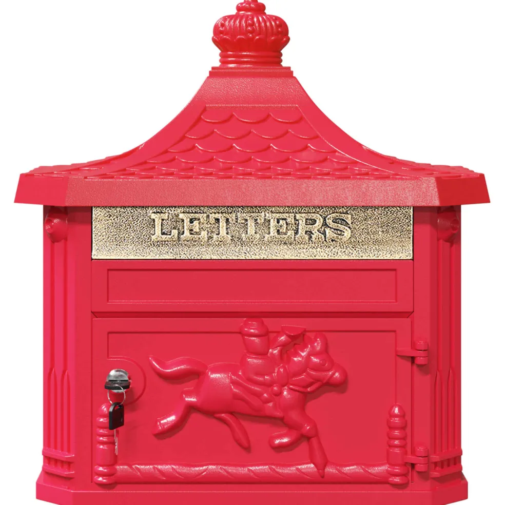 vidaXL Wandgemonteerde brievenbus met opslag Rood 40,5 x 16 x 45 cm