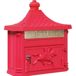 vidaXL Wandgemonteerde brievenbus met opslag Rood 40,5 x 16 x 45 cm
